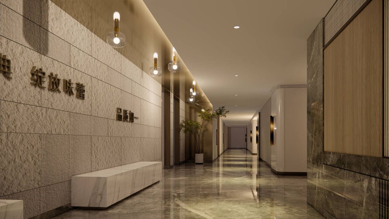 Fulin Hotel Ordering area corridor